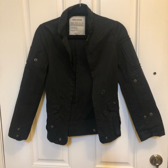 Zadig & Voltaire Vladimir Grunge Blazer Black 1758 Black perfect shape Sz XS - Picture 4 of 16